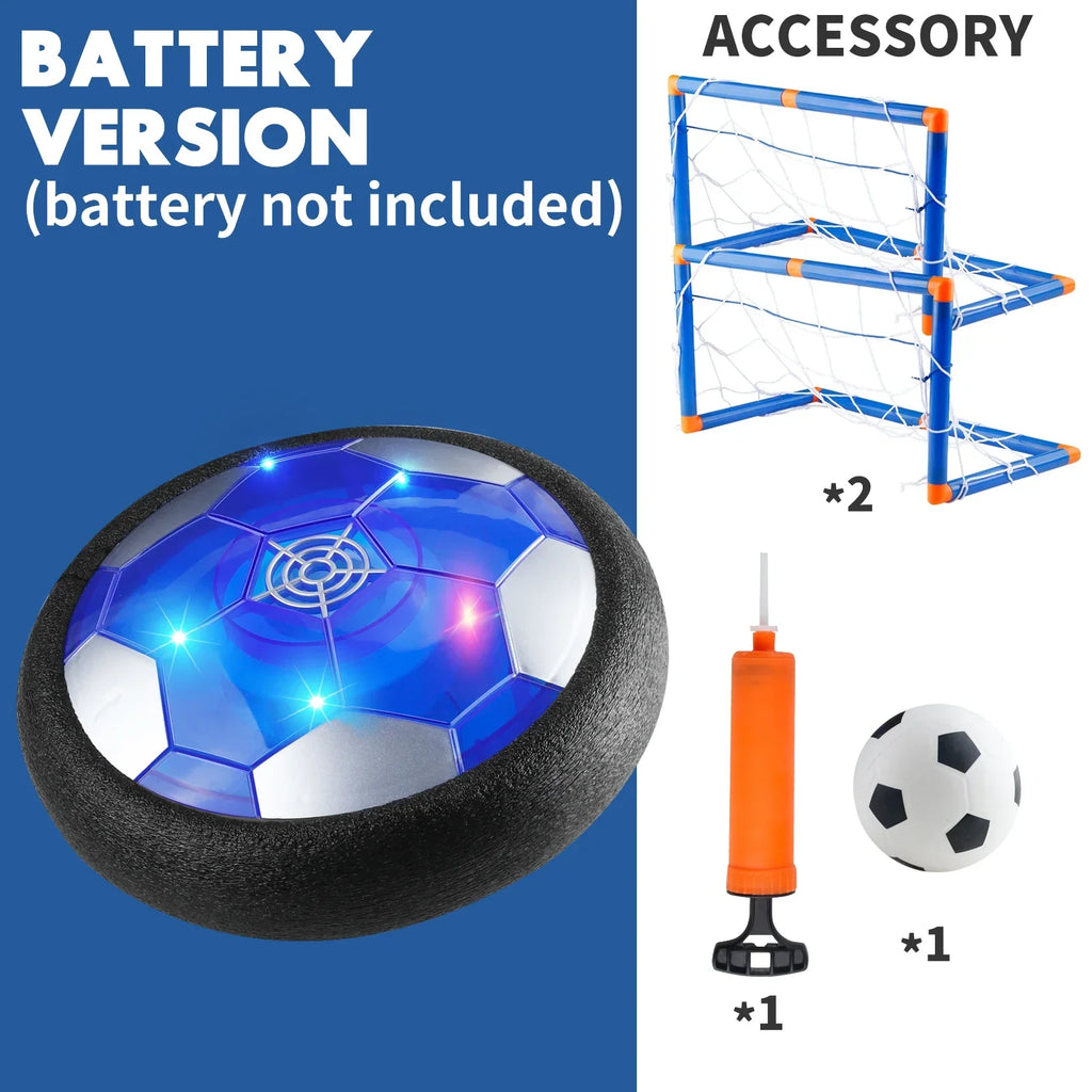 MQUDUO Hover Soccer Ball Set with 2 Goal Nets, LED Floating Football Disc for Indoor Mini Match and Family Game