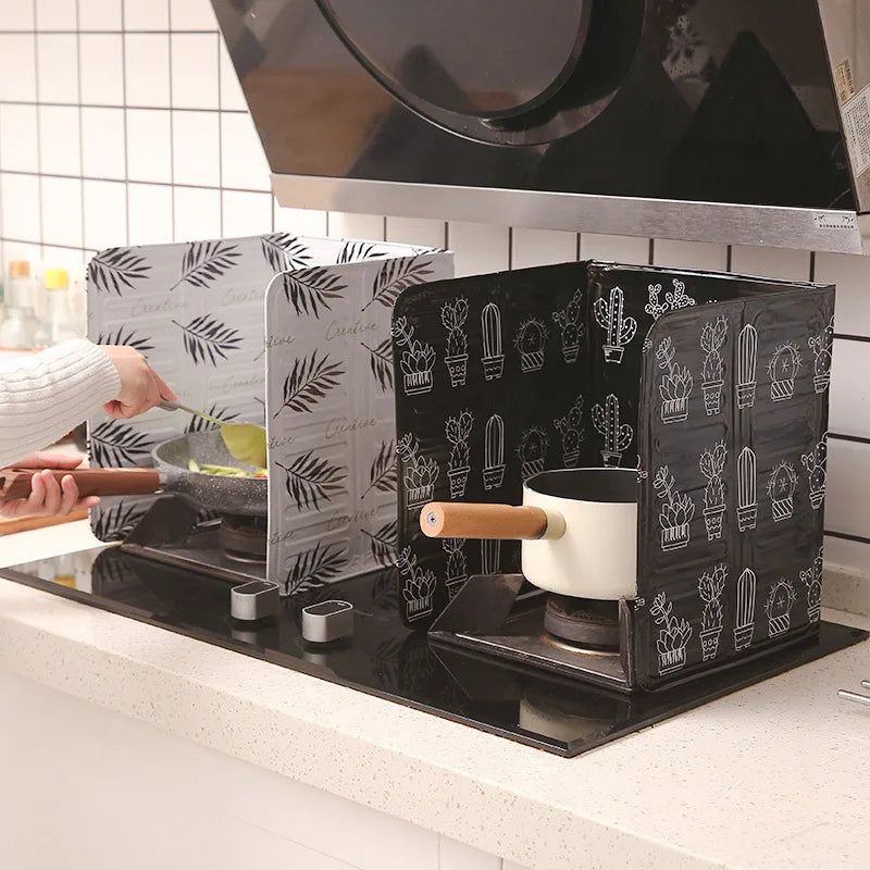 Anti-Splashing Stove Oil Baffle Plate Foldable Kitchen Oil Proof Shield Aluminum Foil Cooking Baffle Splash Guard Board Stove