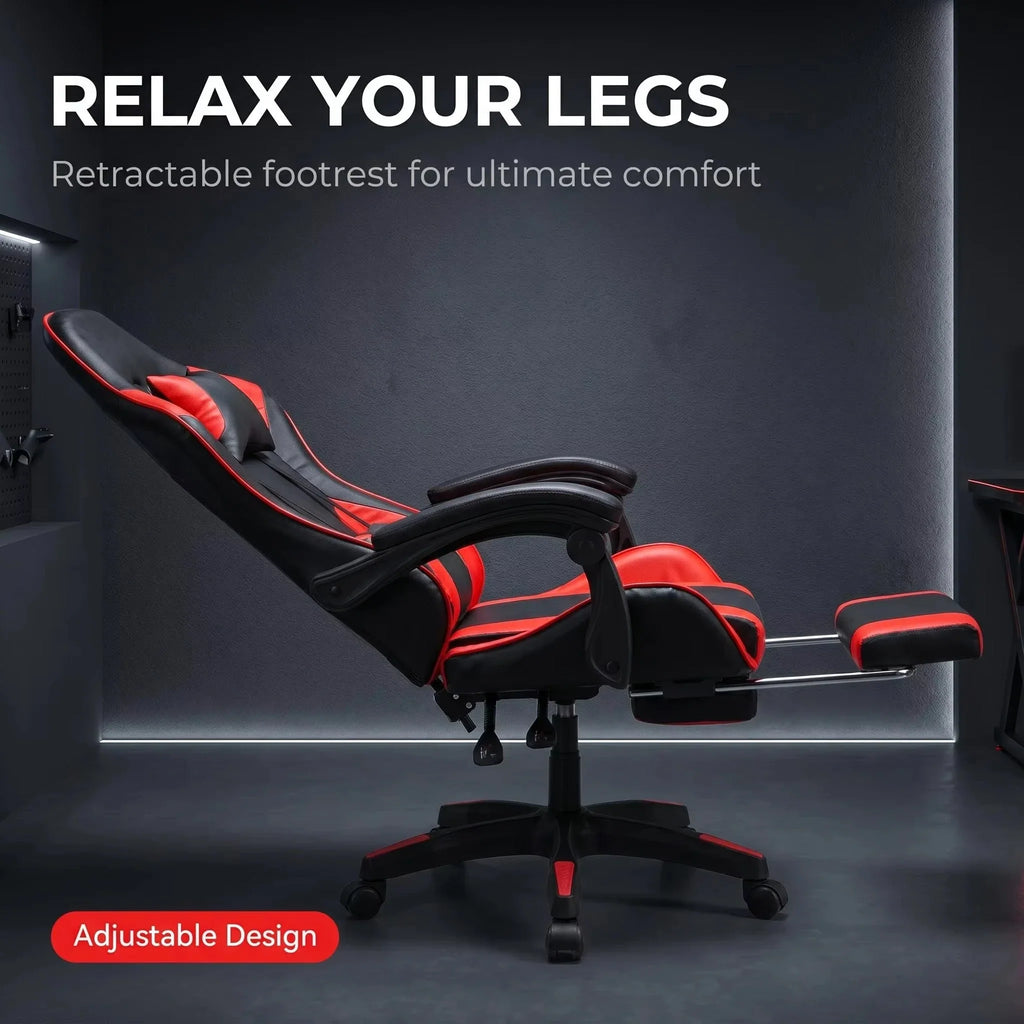 Cheap Pc Racing Computer Reclining Leather Silla Gamer Led Gaming Chair With Footrest