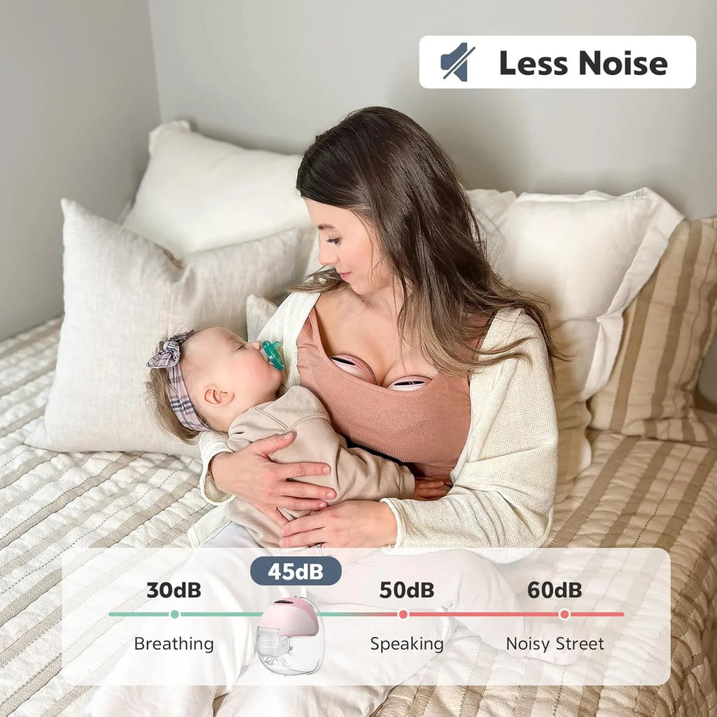 BornBL S21 Electric Breast Pump, Wearable Hands-Free Breastfeeding Pump with 12 Suction 3 Mode, Portable Baby Milk Extractor