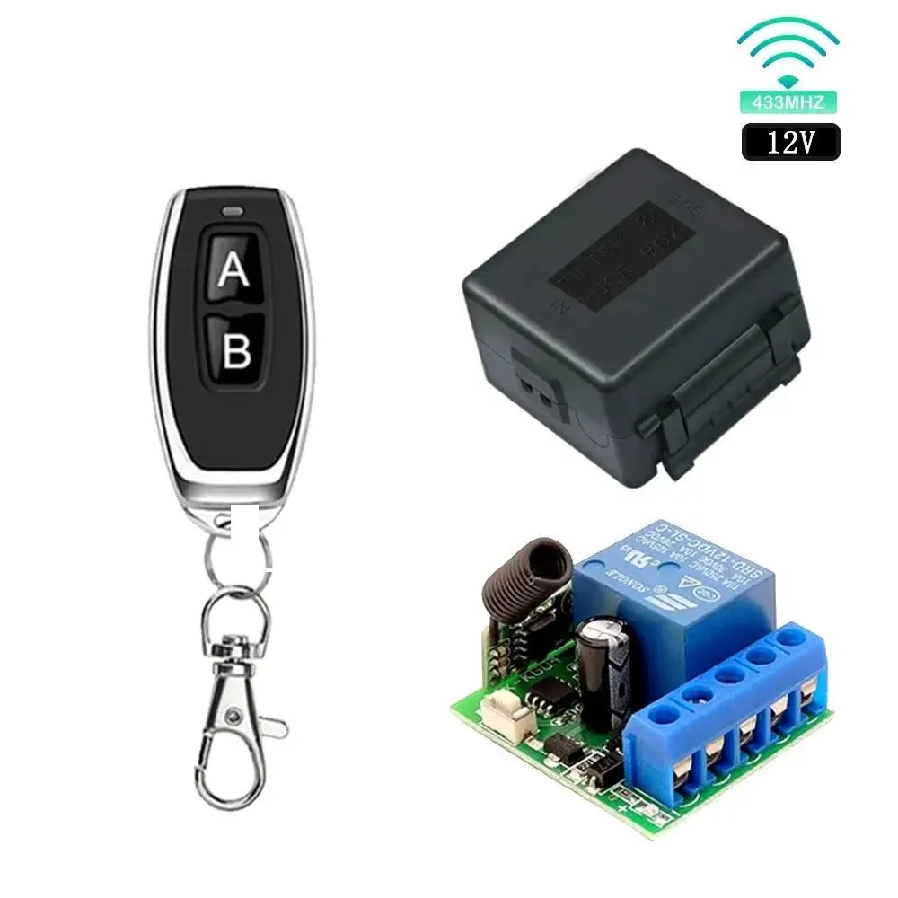 DC 12V 10A Secure Remote Control Switch Universal 433Mhz Wireless Relay Module Receiver for Motor Light Gate Door DIY Controller