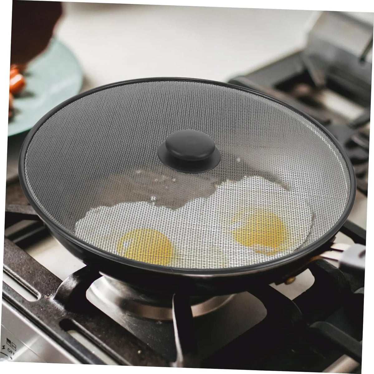 3Pcs 11.5inch Healifty Splatter Shield for Frying Pan Grease Screen for Frying Pan Splatter Guard Stainless Cover Cooking Screen