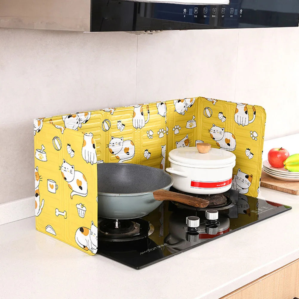Foldable Kitchen Gas Stove Baffle Plate Kitchen Frying Pan Oil Splash Protection Screen Heat Shields Splatter Stove Shield Guard
