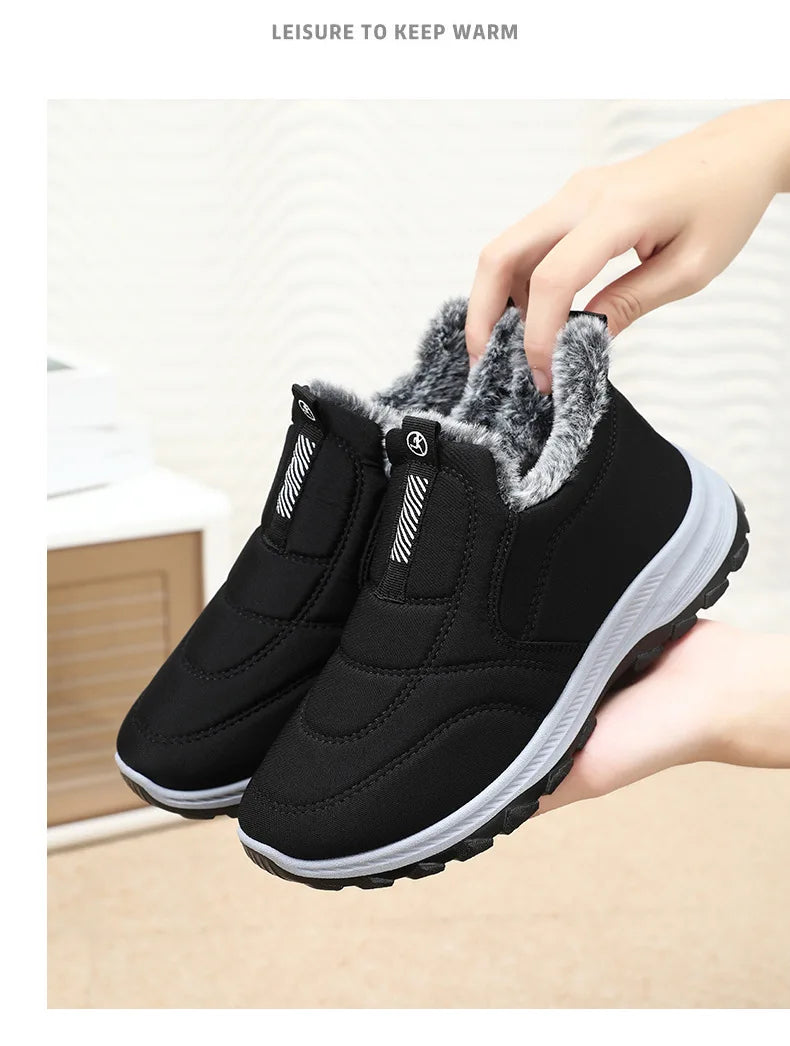 Women's Winter Snow Boots, Warm Lightweight Cotton, Non-Slip