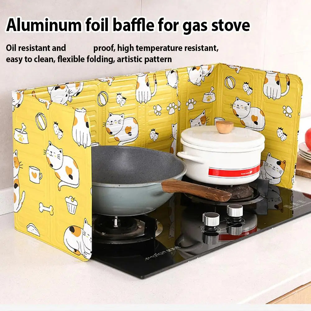 Aluminum Foil Gas Stove Baffle Kitchen Oil Plate Foldable Stove Shield Splatter Kichen gas stove Accessories Splatter Guard
