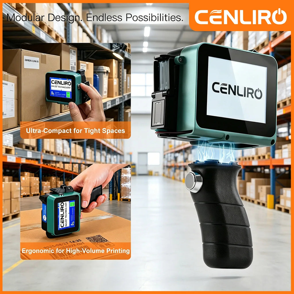 Cenliro CL05P Detachable Handheld Inkjet Printer 12.7mm Mini TIJ Printer for QR Barcode Batch Date Number Expiry Logo