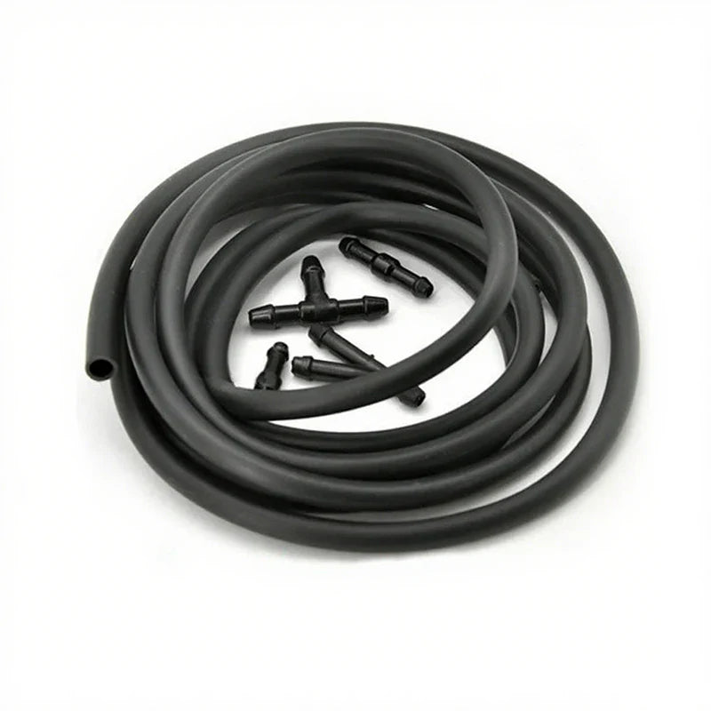 5pcs/Set 2m Car Windshield Washer Hose Automotive Wiper Blade Pipe Windshield Jet Spray Wiper Nozzle Water Hose Fluid Tube