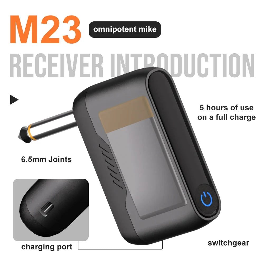 Wireless Microphone M23 UHF 2 Channel Karaoke System With Rechargeable Receiver Cordless Handheld Mic For Church Party Speaker
