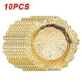 10/20/30/50Pcs 13 Inch Gold Charger Plates, Plastic Table Chargers for Dinner Plates, Wedding Party Elegant Decoration Place Mat