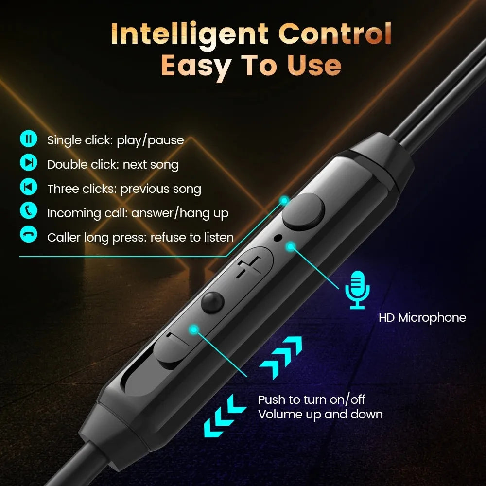 EARDECO Gaming Earbuds HD Mic Wired Headphones Bass HIFI Wired Earphone Headphone Headset Earhook Auriculares Noise Reduction