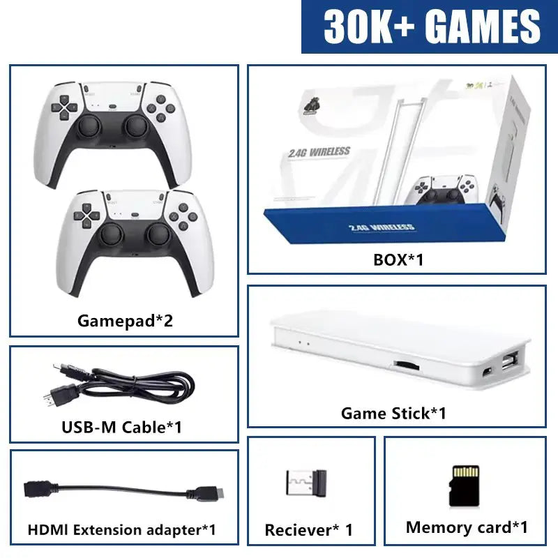M15 Game Stick Mini TV Handheld Game Classic 4K Retro Game Wireless Controllers HD Output Gaming Console for PS1 Arcade