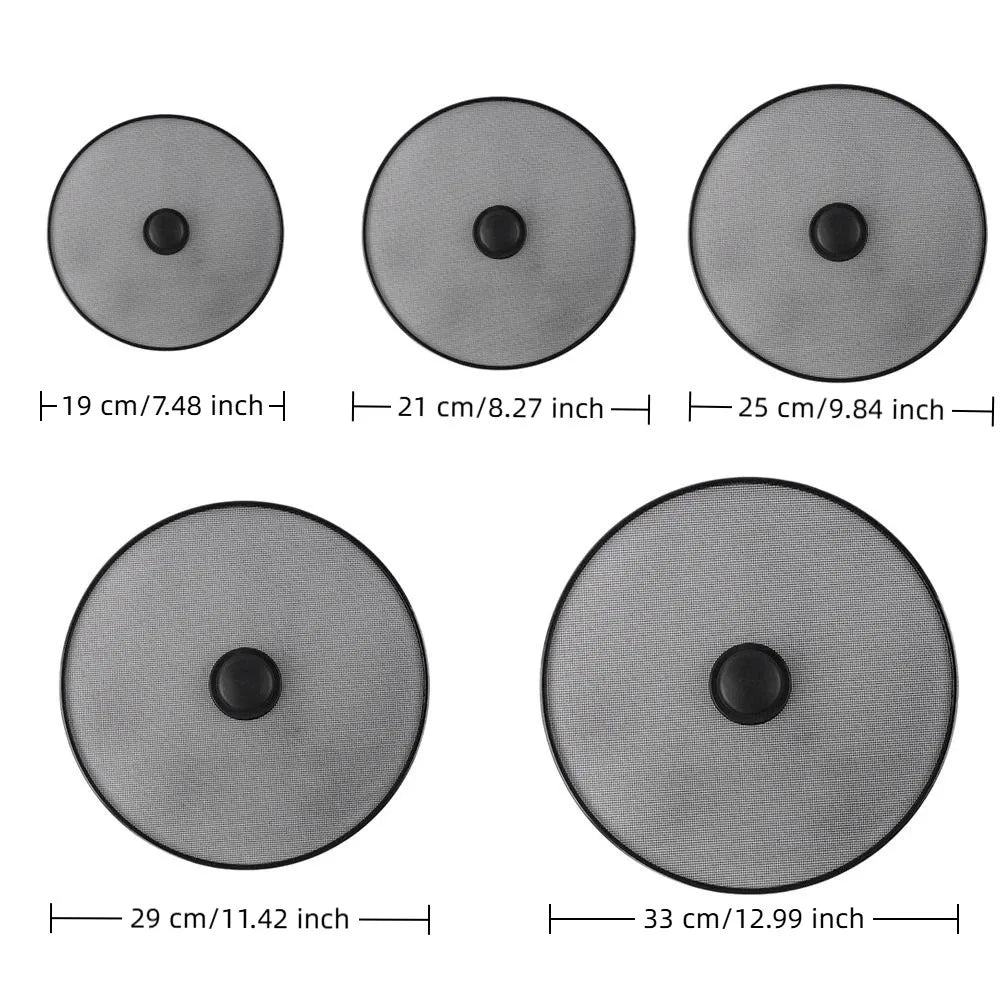 Anti-Splash Splatter Screen Fine Mesh Stainless Steel Anti Grease Lid With Handle Oil Splash Guard Frying Pan Use