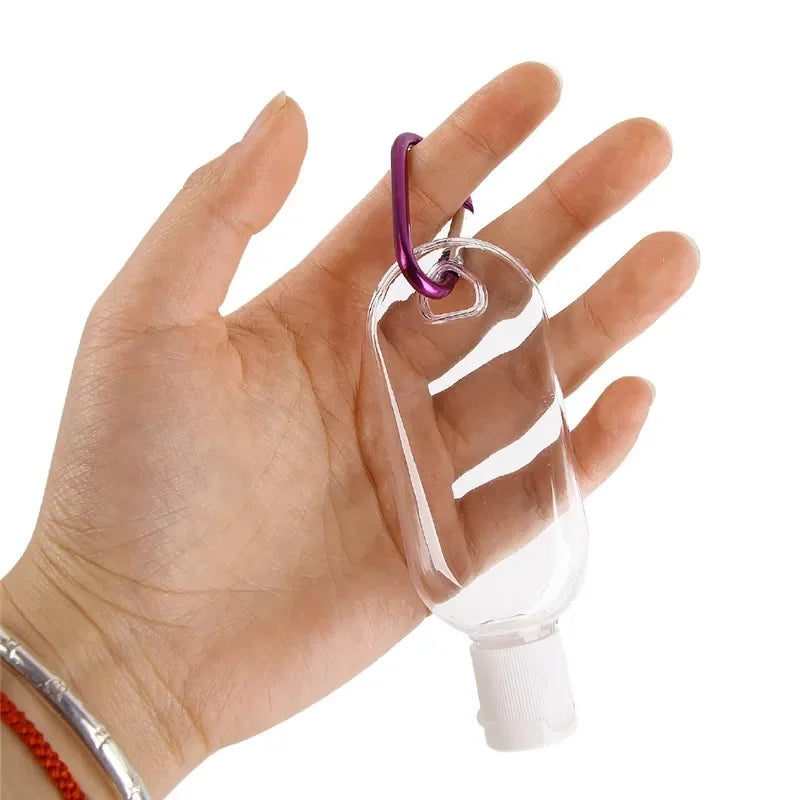 2PCS Refillable Bottles with Hook Alcohol Disinfectant Hand Sanitizer Empty Soap Dispenser Outdoor Portable Container Bottle