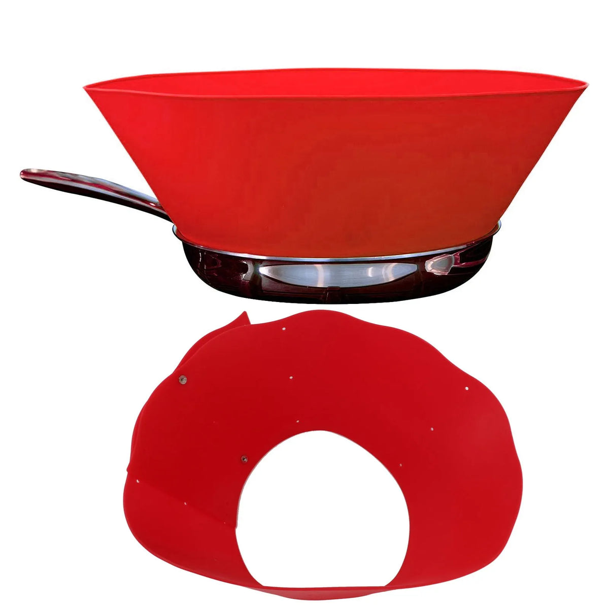 Splatter Guard Silicone Anti Oil Splashing Adjustable Frying Pan Wall Cooking Supplies Red Frying Pan Guard Cooking Supplies