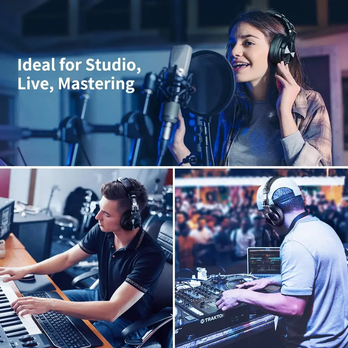Oneodio A71 Wired HiFi Headphones With Mic Over Ear Stereo Hi-Res Headset Studio DJ Headphone For Recording Monitor 3.5/6.35mm