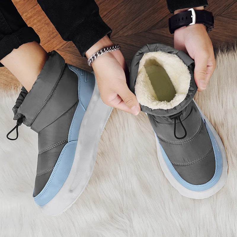 Men's Winter Velvet Ankle Boots, Warm Stylish Winter Shoes