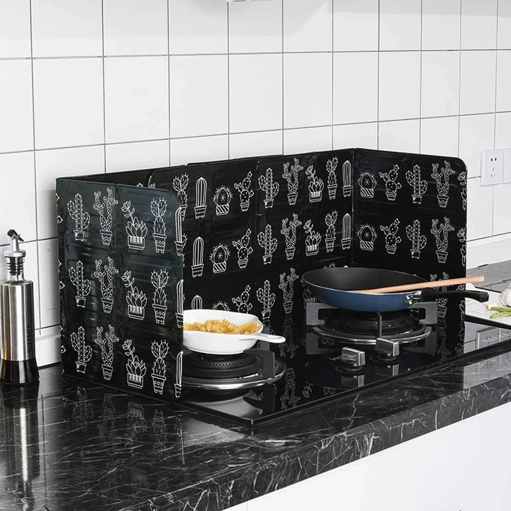 Folding Oil Splatter Shield Guard for Stove Splash Proof Panels for Gas Burner Transparent Kitchen Splatter Screen