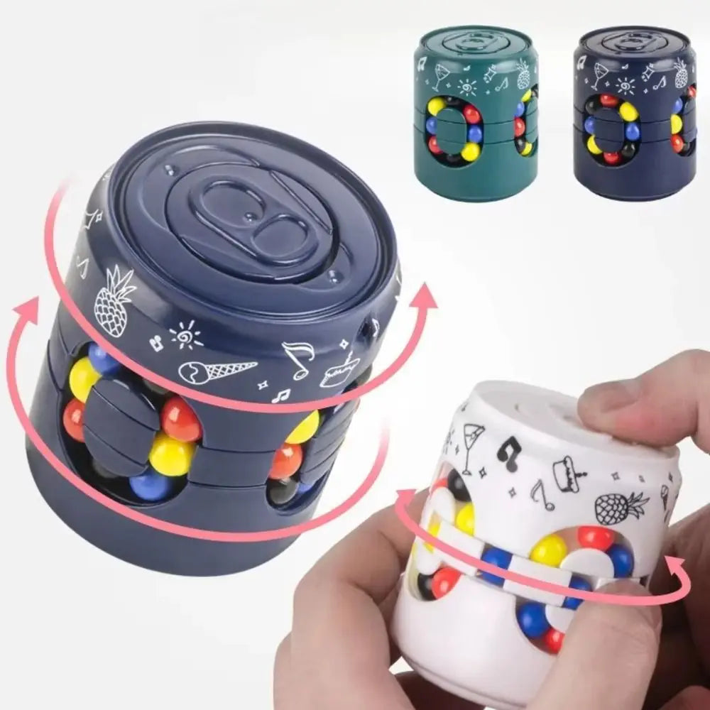 Funny Plastics Soda Can Fidget Toy Rotating Ball Finger Gyro Finger Spinner Gyro 3D Can 's Cube Toys