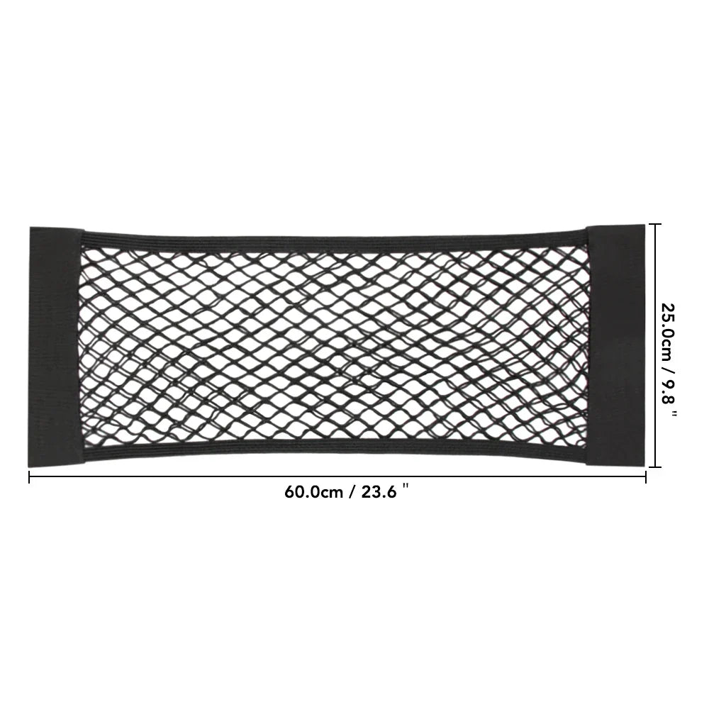 1Pc Car Back Rear Mesh Trunk Seat Elastic String Net  Universal Storage Bag Pocket Cage Auto Organizer Seat Back Bag