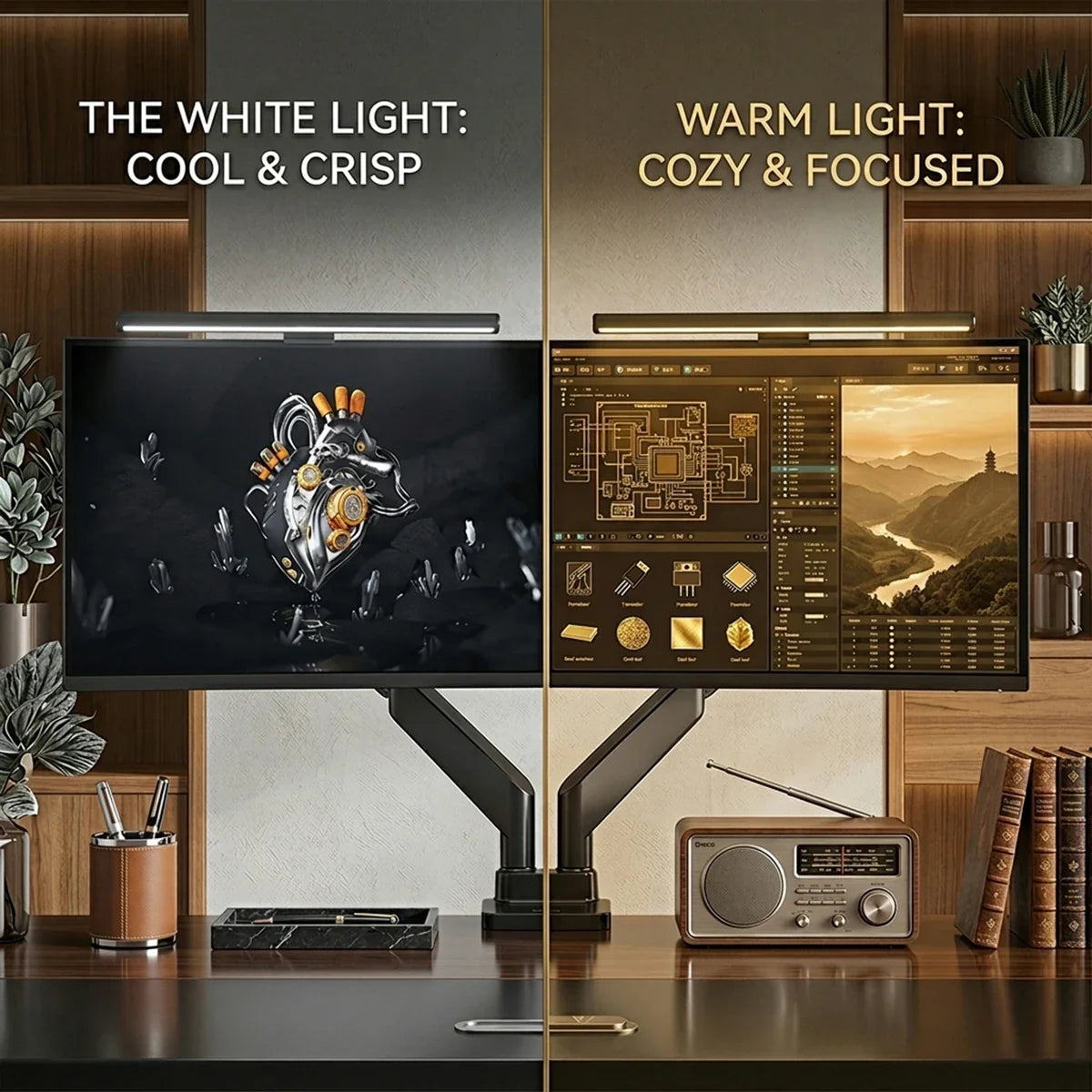 1/2PCS LED Monitor Light Bar Computer Screen Hanging Lights Atmosphere Table Lamp for  Work Study Read Gaming Dimming Lighting