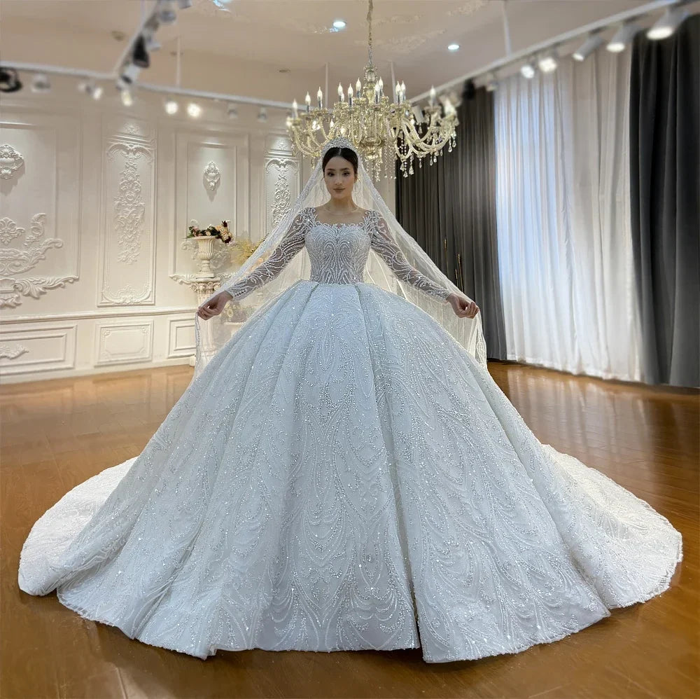Customized Luxury Full Beading Luxury Wedding Dresses  Amanda Novias Official