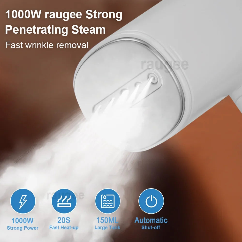 Handheld Garment Steamer 1000W Clothes Ironing Machine for Home Travel Foldable Portable Electric Garment Hanging Steam Iron