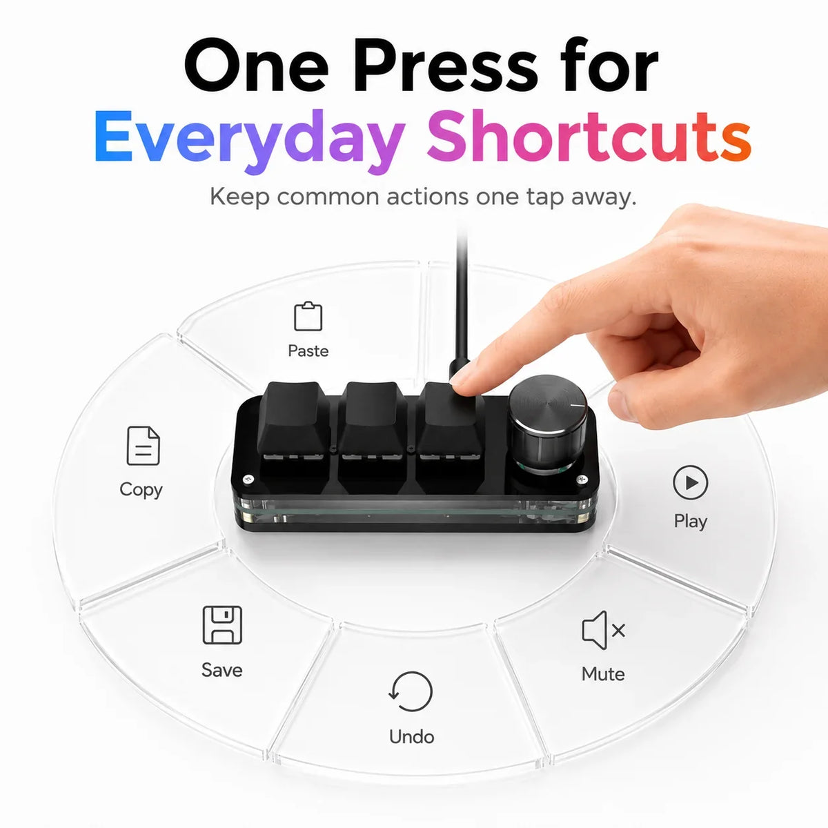 Macropad Macro Programming Keyboard RGB Mini Hot Swap Gaming Custom Knob Keypads Red Switch 3 Keys Knob For Photoshop Multimedia