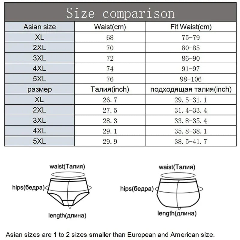 1PC Cotton Briefs Men's Comfortable Underpants Male Breathable Underwear Lingerie Panties Plue Size Xl -5XL