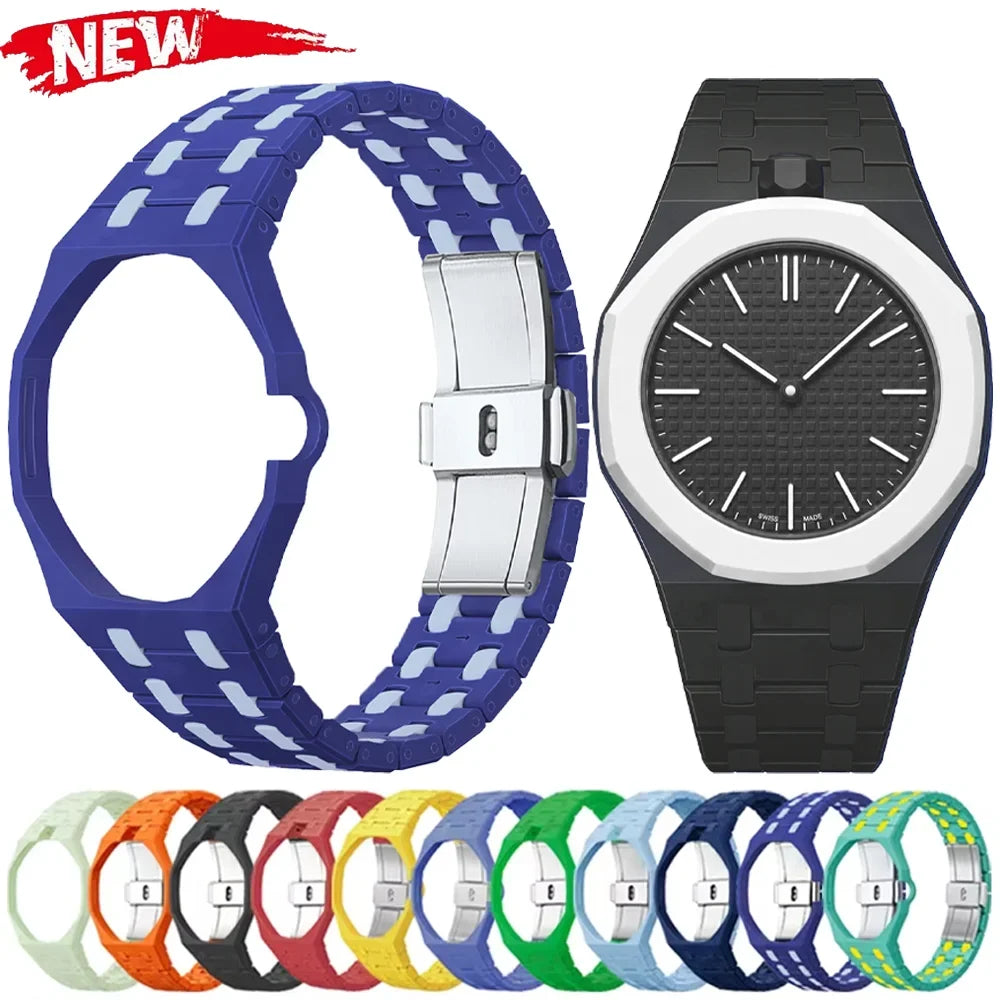 Bioceramic Strap＋Case For Swatch x AP Royal Pop Modification Kit Bracelet Replacement Biomaterials Band For Royal Pop Accessory