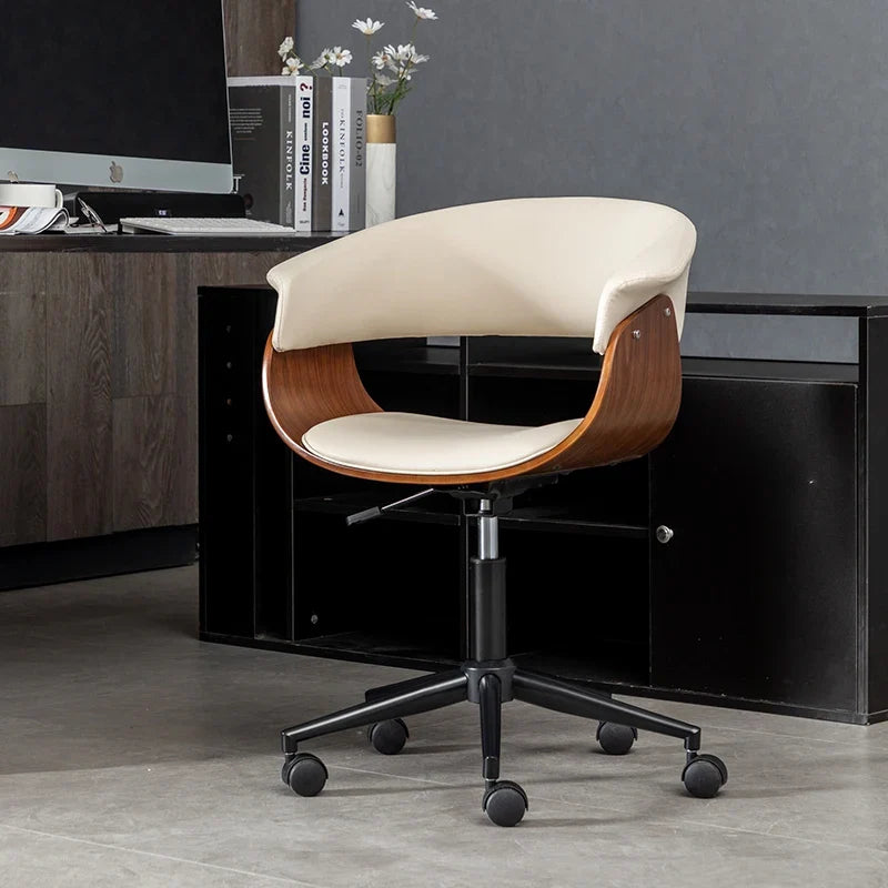 Light Luxury Gaming Chairs Office Furniture Solid Wood Computer Chairs Leather Multi-function Swivel Chair Lifting Office Chairs