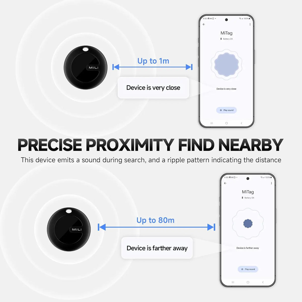 MiLi Google Find My Gps Tracker Android Bluetooth Smart Activity Trackers Wearable Devices Android Airtag Waterproof Smart