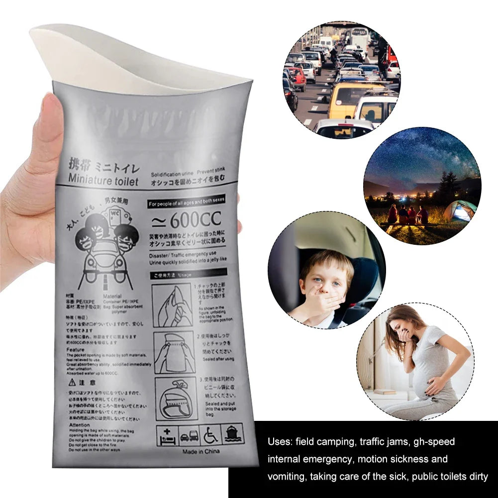 4-32PCS Outdoor Emergency Urine Bags 600ml Disposable Travel Mobile Toilet Portable Urinal Bag for Female Baby Male Vomiting Bag