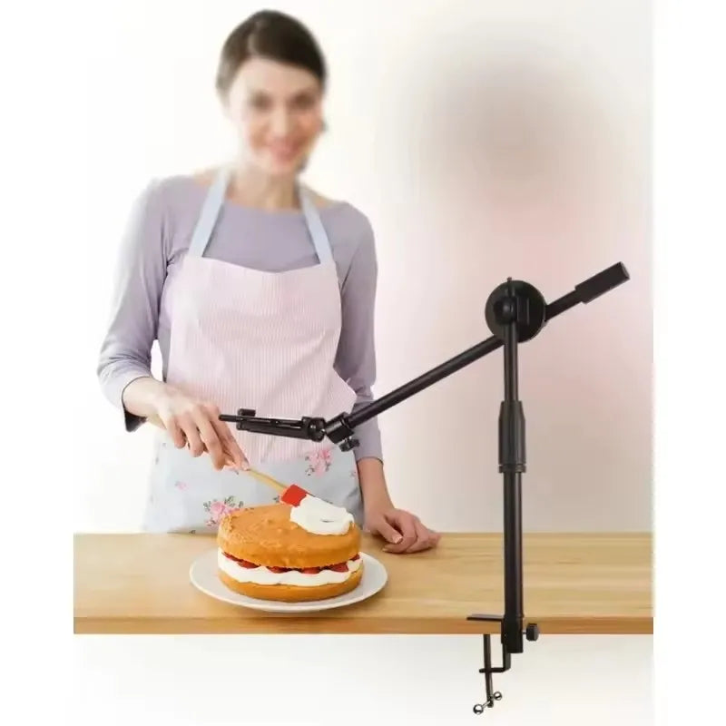 Tabletop Overhead Tripod Stand with Ring Light Mobile Phone Holder And Boom Arm for Nail Art Photography Table Shooting Tripods