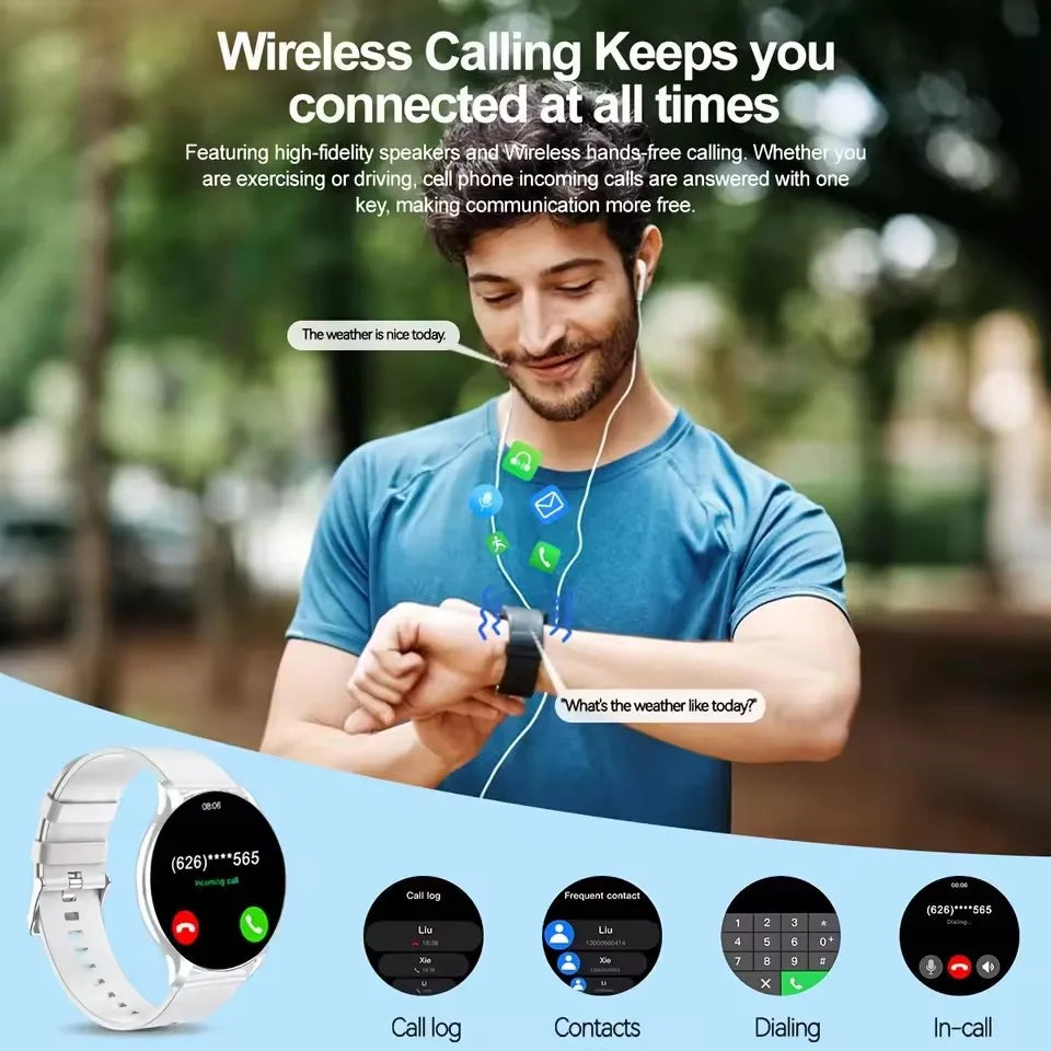 2026 Smart Watch Women Round Smartwatch Bluetooth Call Men Fitness Tracker Bracelet Custom Watch Face Watches For Android IOS