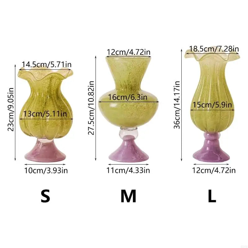 Glass Urn Vases Thickened Flower Vases for Home,Wedding Parties Table Centerpieces Decorative Vases Pedestal Vases Gift B03E