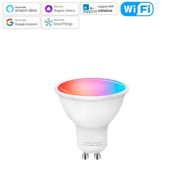 Ewelink GU10 Zigbee LED Bulbs Wifi Smart LED Lamp RGB CW WW LED Light Bulb Works With Alexa Google Yandex Smartthings