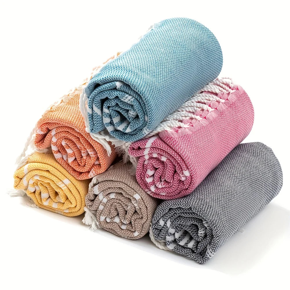 90*180CM Turkish Beach Towel Sauna Spa Gym Sports Fitness Fringed Bath Towel Kitchen Outdoor Soft Absorbent Quick Drying Towels