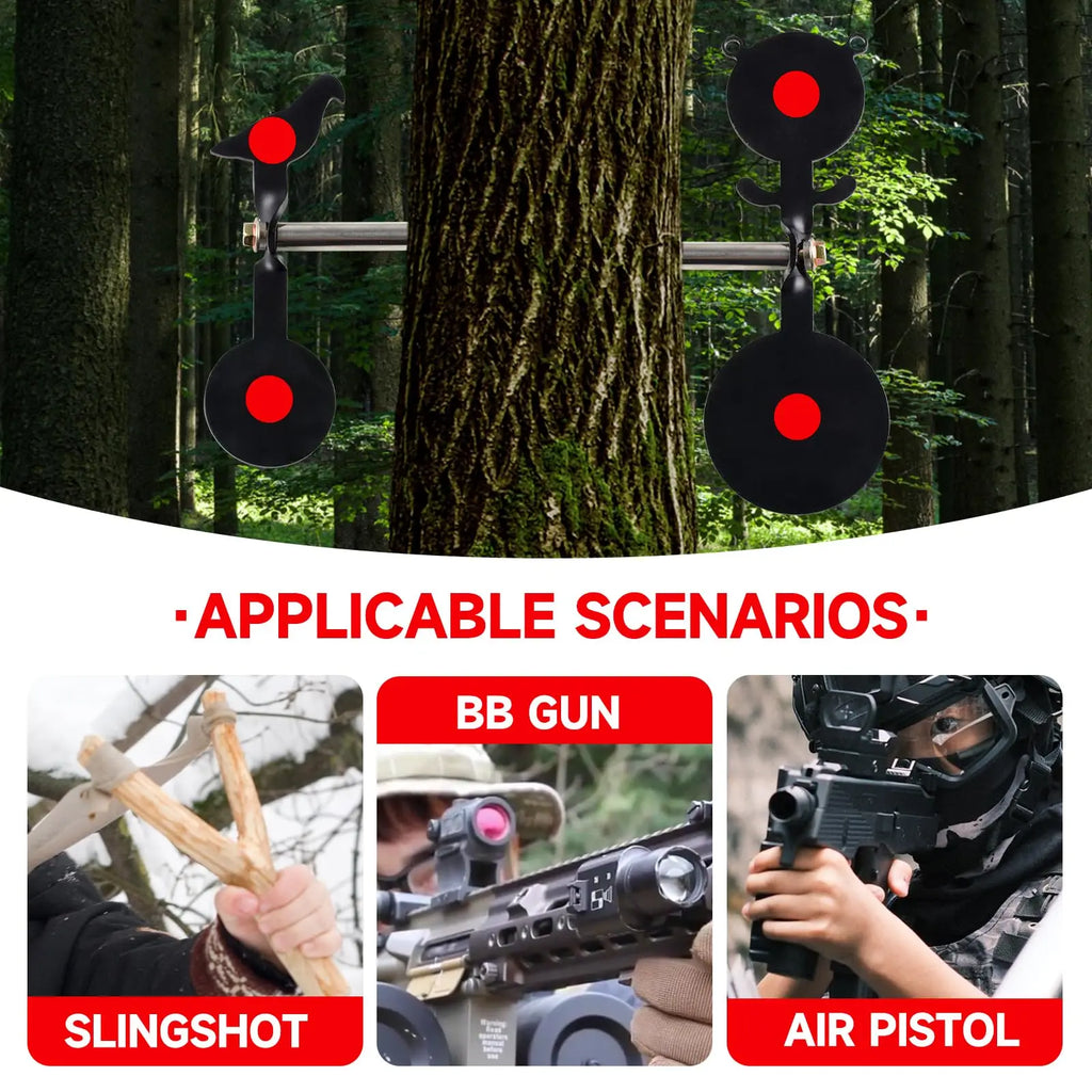 360 ° Rotation 3mm Steel Bear Bird Rooster Shooting Targets - Suitable for BB Guns, Air Rifles,Pistols Outdoor Shooting Practice