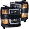 AlphaRex 15-19 Chevy 2500HD NOVA LED Proj Headlights Plank Style Gloss Black w/Activ Light/DRL 880217 *Discontinued