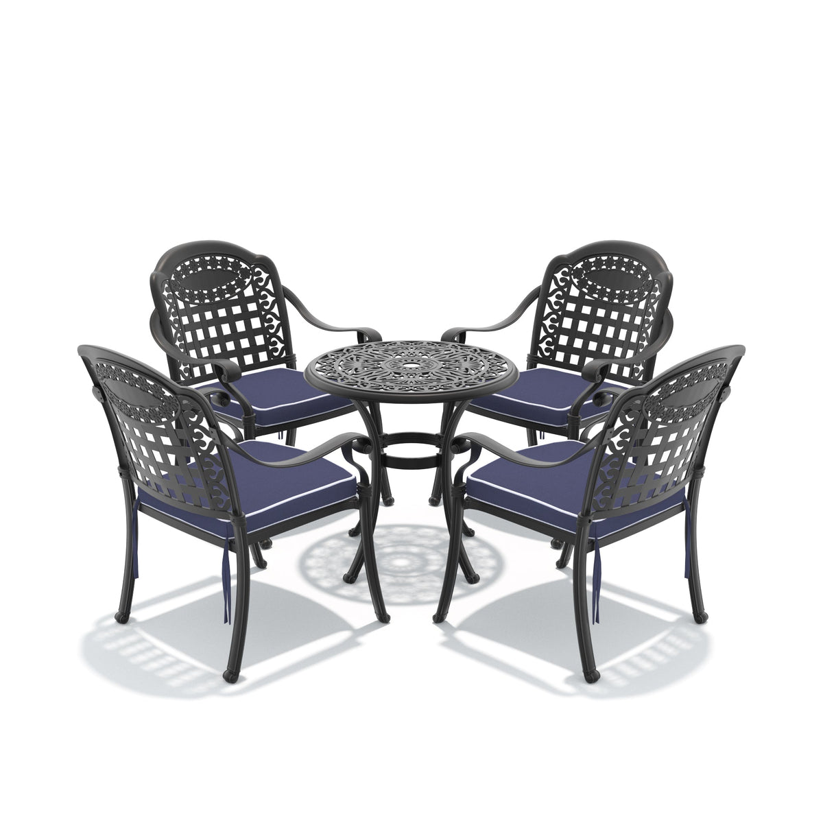 5-Piece Set Of Cast Aluminum Patio Furniture