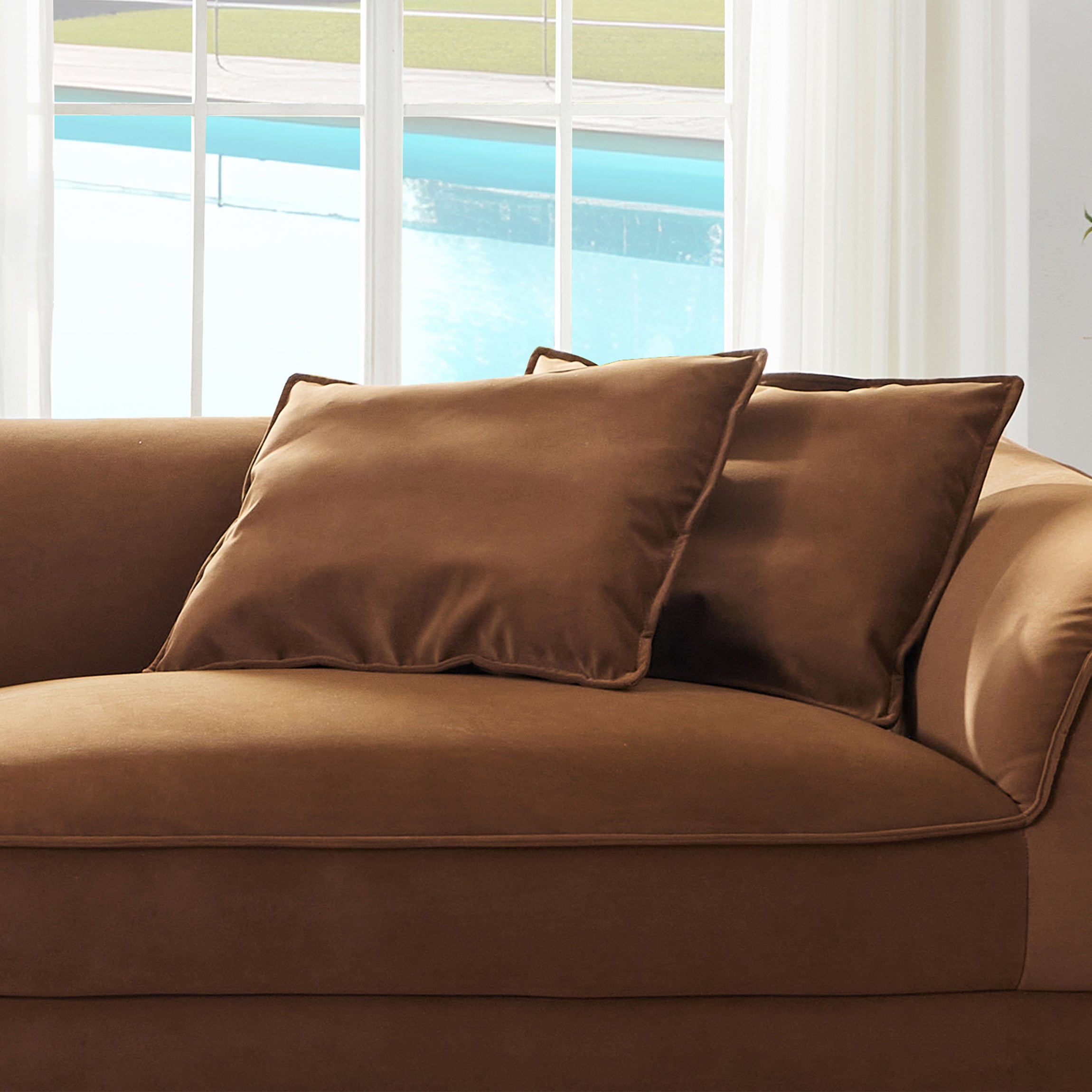 WKS16C Camel Sofa with Detachable Pillowcase