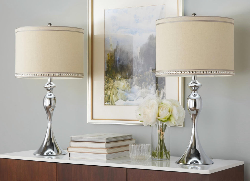 27" Contemporary Metal Table Lamp in Polished