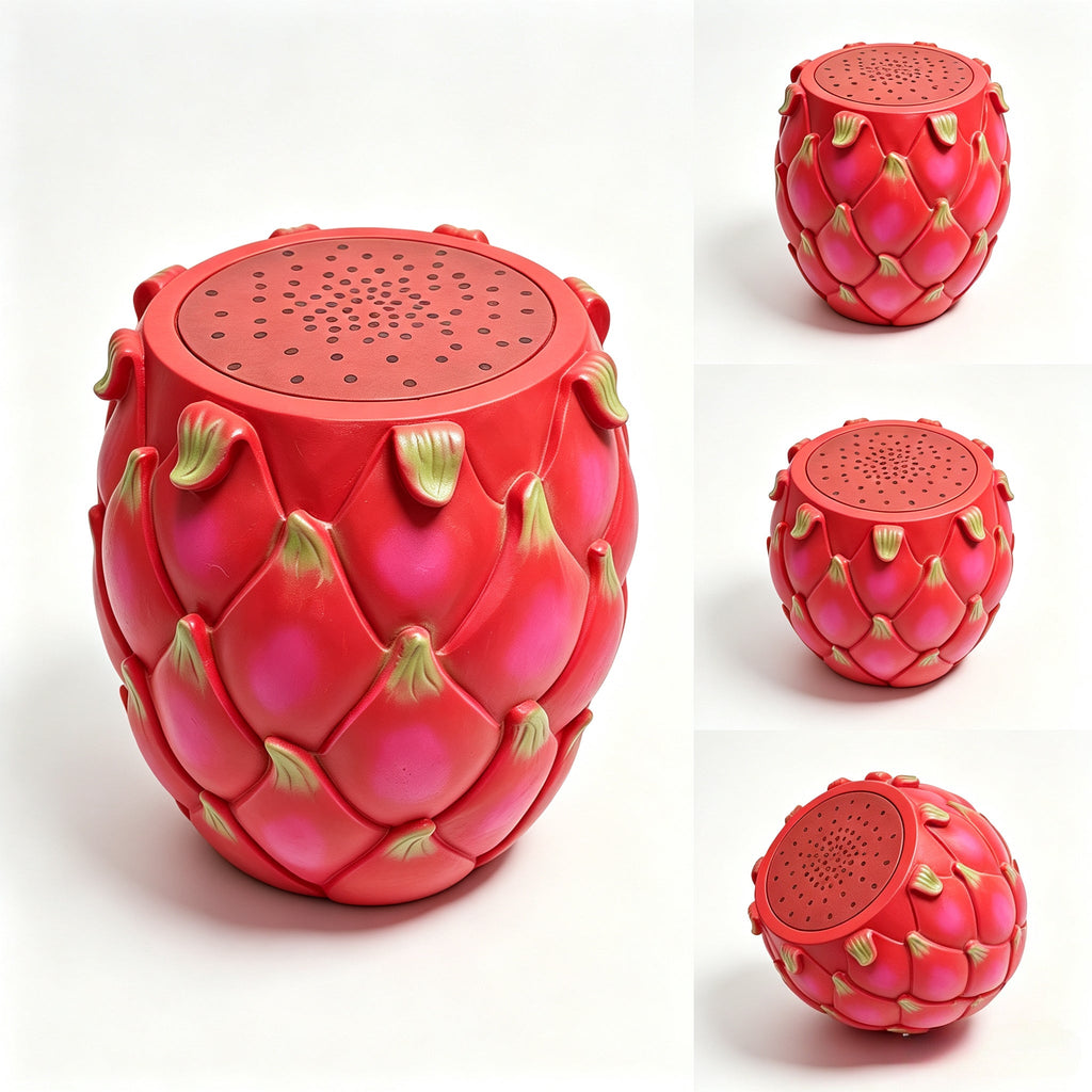 13.4" Oversized Resin Dragon Fruit Stool
