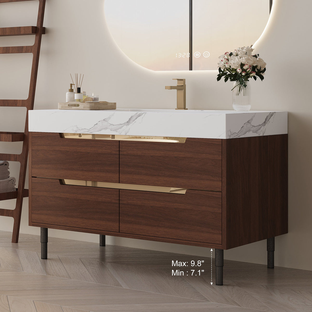 35.4" Farmhouse Free-standing Sintered Stone Bathroom Vanity