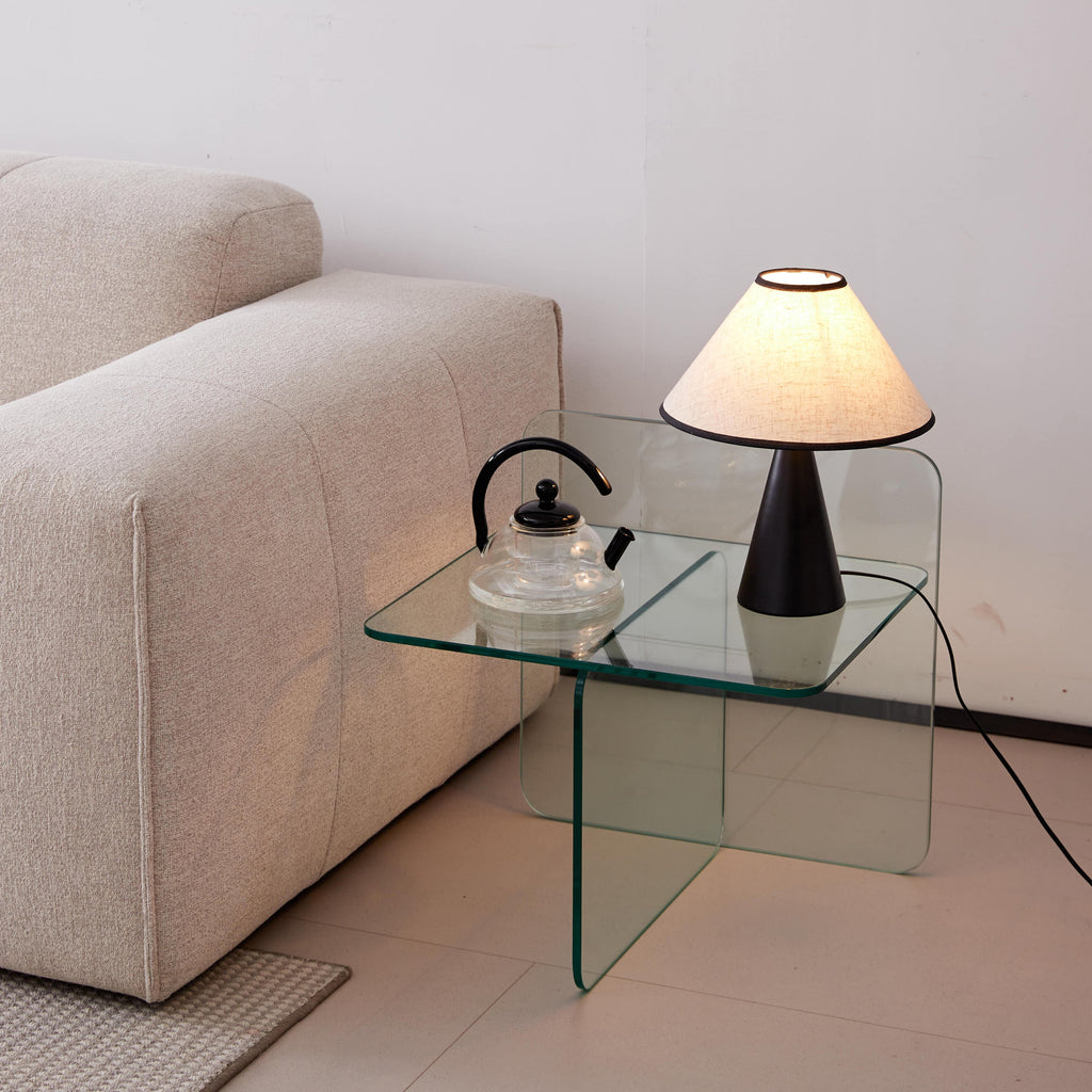 Tempered Clear Glass Side Table