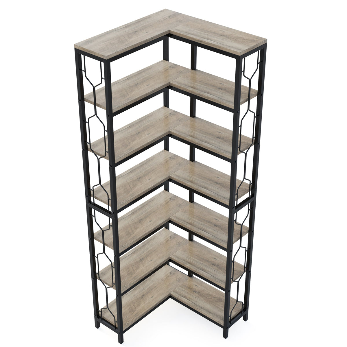 78.74" Tall 7-Tier Industrial Bookshelf