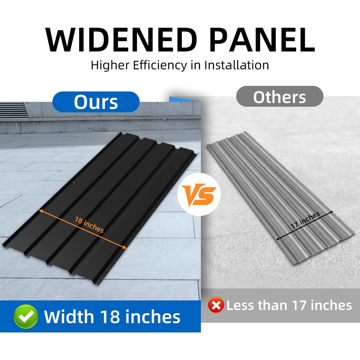 Galvanized Metal Roof Panels - 61 Inch, 15 Pack