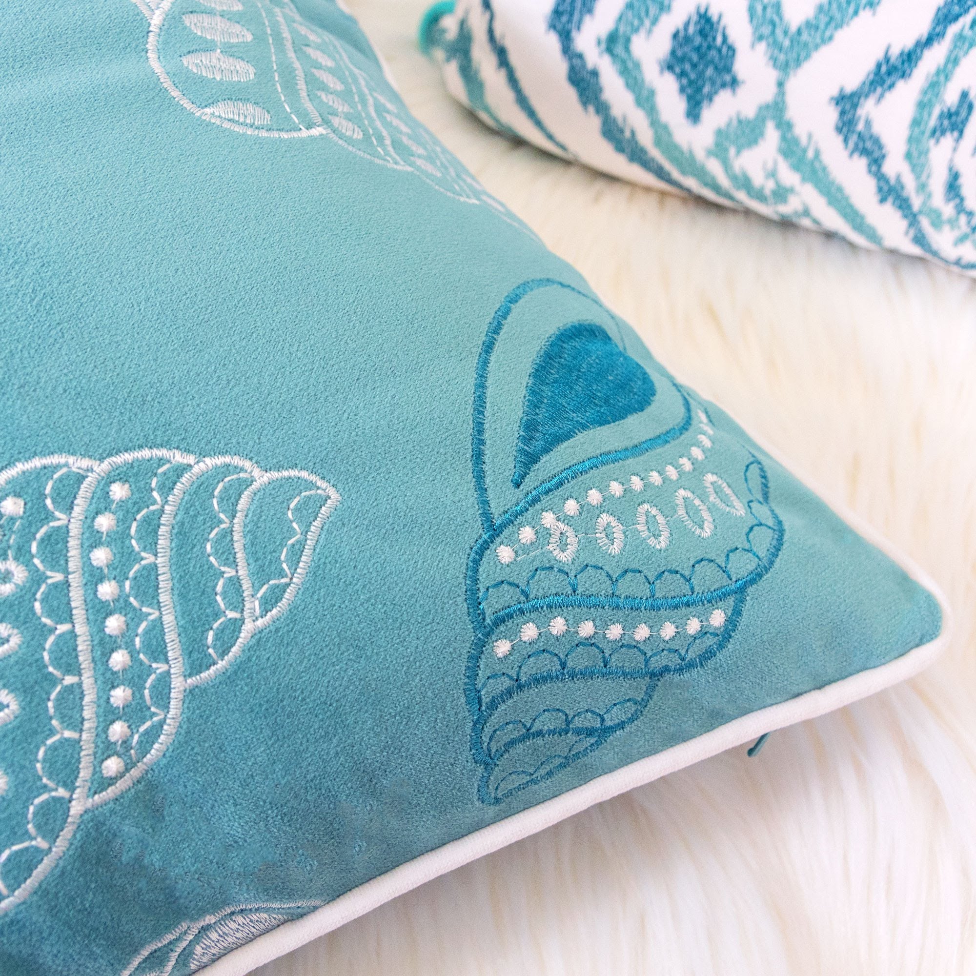 Blue and Spa Seashells Pillowcase
