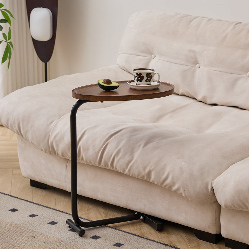 Brown C-shaped Side Table
