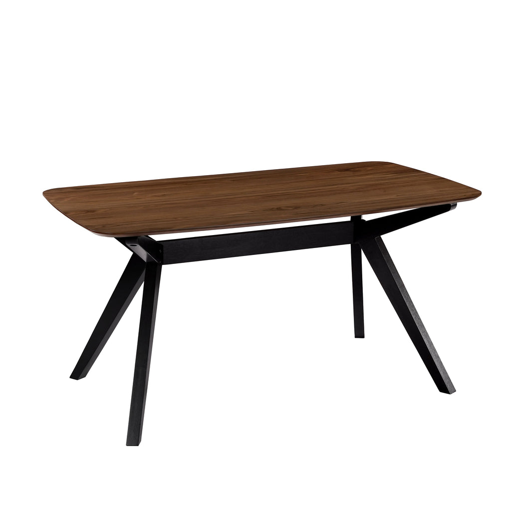 7-Pieces Upholstered Dining Set With Rubberwood Frame, Grey + Walnut + Black
